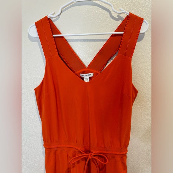Athleta Savannah Strap Mini Athletic Tie Waist Dress Orange Size M - Picture 3 of 5